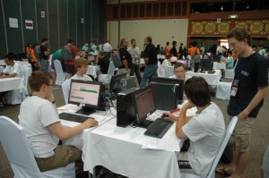 Deutsches Team bei der Practice Session der IOI 2011