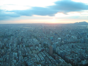 Sonnenuntergang über Taipeh